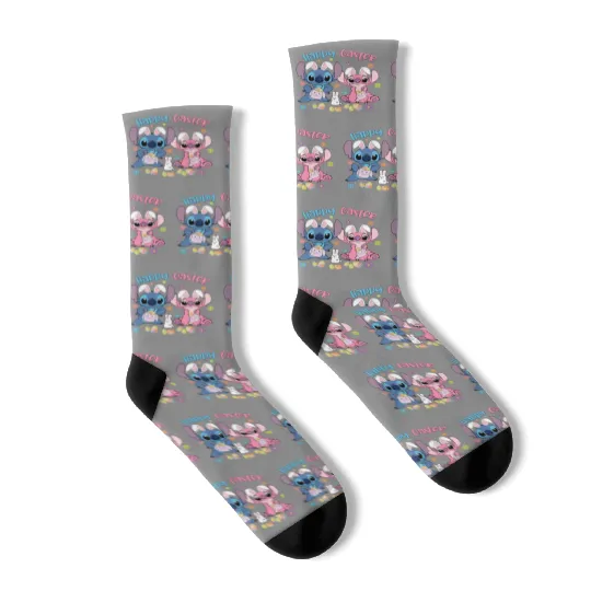 Disney Stitch Easter Socks, Stitch and Angle Easter Socks