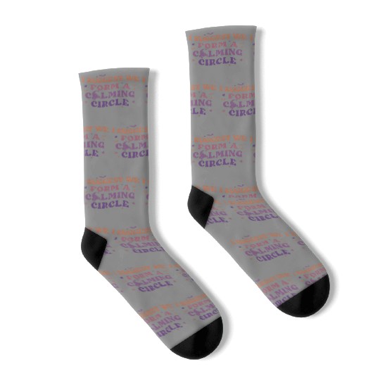 Hocus Pocus I Suggest We Form A Calming Circle Socks, Sanderson Sisters Disney Witches Socks
