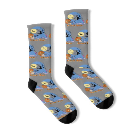 Bloomy Night Eeyore Halloween Socks, Disney Eeyore Winnie The Pooh Halloween Socks