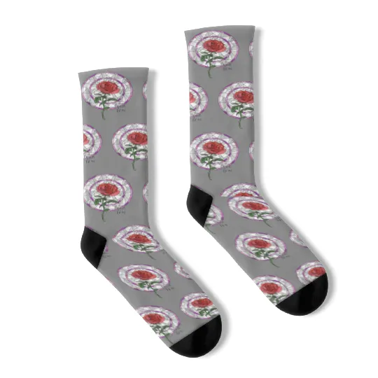 Disneyss Beauty And The Beast Stained Glass Rose Socks
