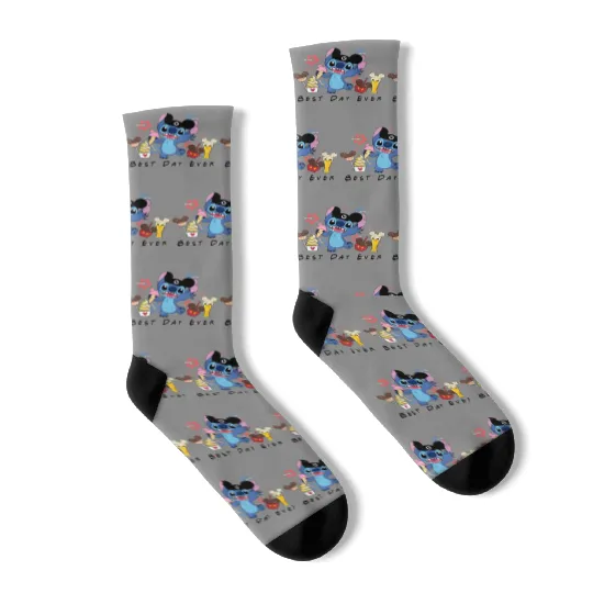 Disney Stitch Best Day Ever Socks, Disney Stitch Socks