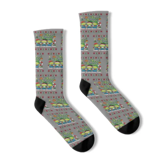 Disney Christmas Toy Story Pizza Planet Aliens Socks