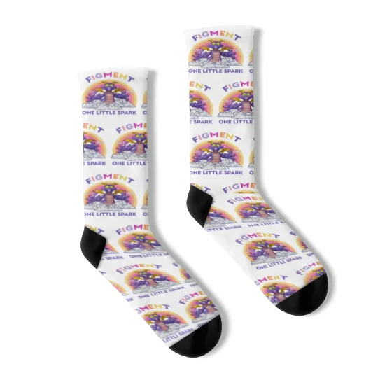Cute Figment One Little Spark Disney Epcot Snack Drinking Socks
