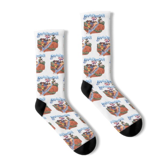 Vintage Disney Splash Mountain Socks, Disney Mountain Socks, Brer Rabbit, Brer Bear, Water Ride Disneyworld Socks