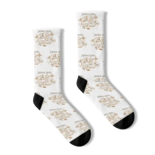 Disney Peter Pan Neverland Map Socks, Peter Pan Characters Socks