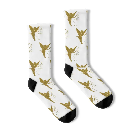 Tinkerbell Socks, Tinkerbell Glitter Socks, Peter Pan Socks, Fairy Socks, Disney Socks
