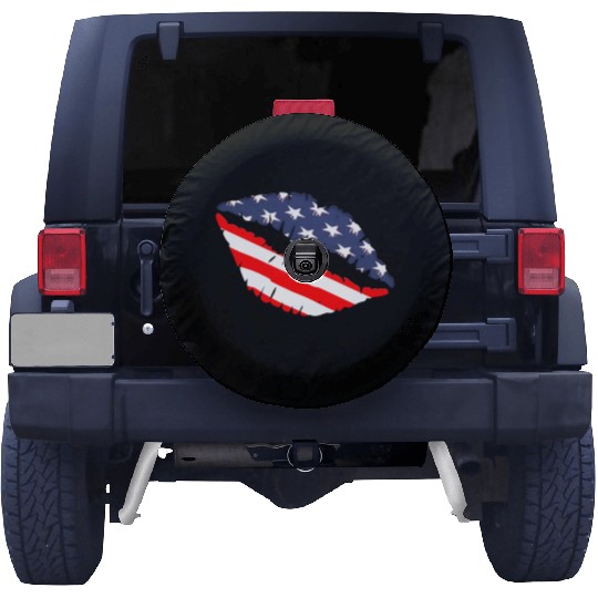 4th July US Patriotic Lips America Kiss Election Spare Tire Covers