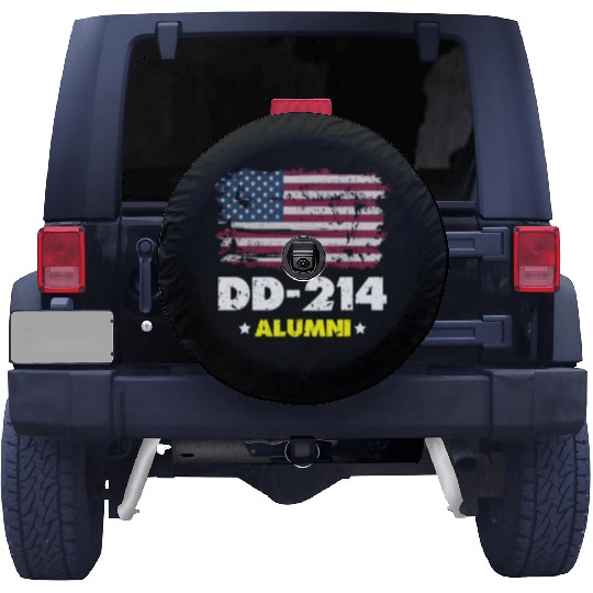 DD-214 Us Armed Forces Alumni American Flag Spare Tire Covers