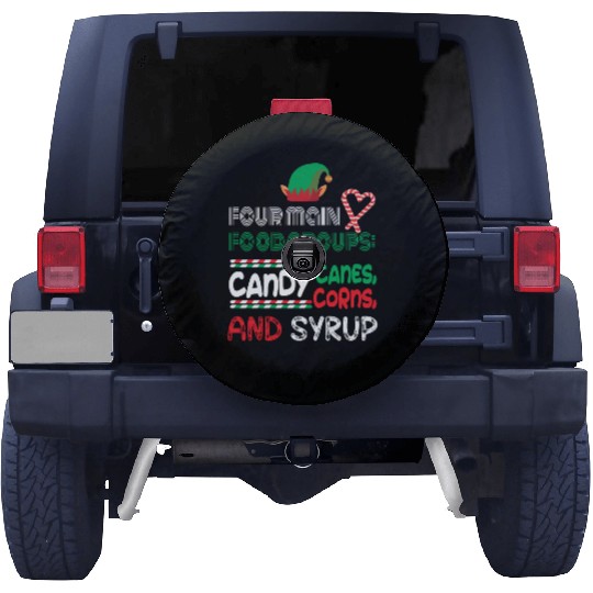 four main food groups candy candy funny elf saying Spare Tire Covers