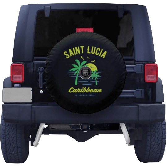 Saint Lucia Caribbean Paradise Gift and Souvenir Spare Tire Covers
