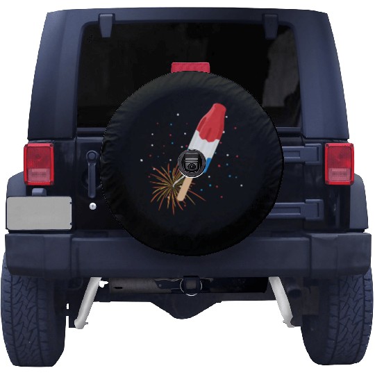 Fireworks Popsicle American Flag 4th of July Spare Tire Covers