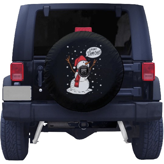 Funny Snowman Stem Cells Science Biology Teacher Spare Tire Covers