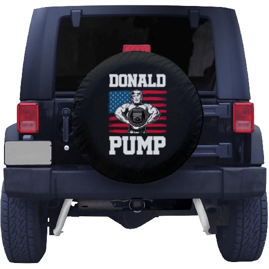 Donald Pump Trump Workout Patriotic Fitness Gym Fu Spare Tire Covers