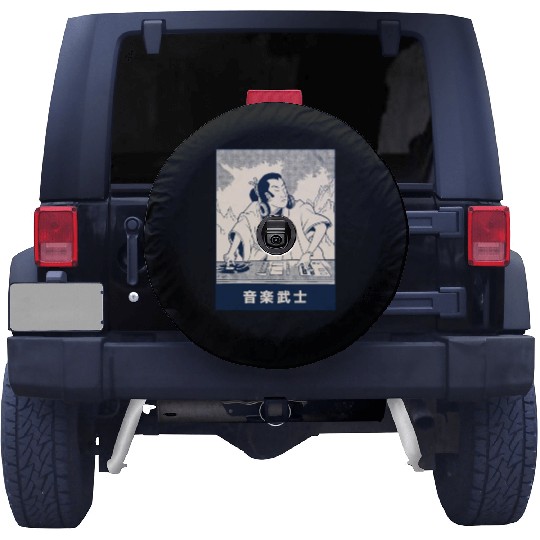 Samurai DJ awesome japanese classical painting DJ Spare Tire Covers