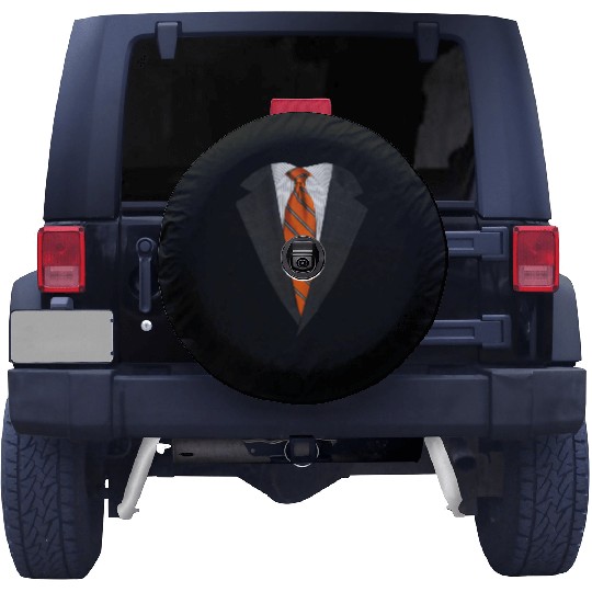 Orange Suit Up! Realistic Suit & Tie Casual Graphi Spare Tire Covers