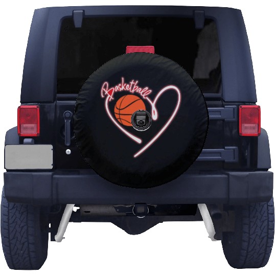 I Love Basketball Girl Basketball Player Heart Spare Tire Covers