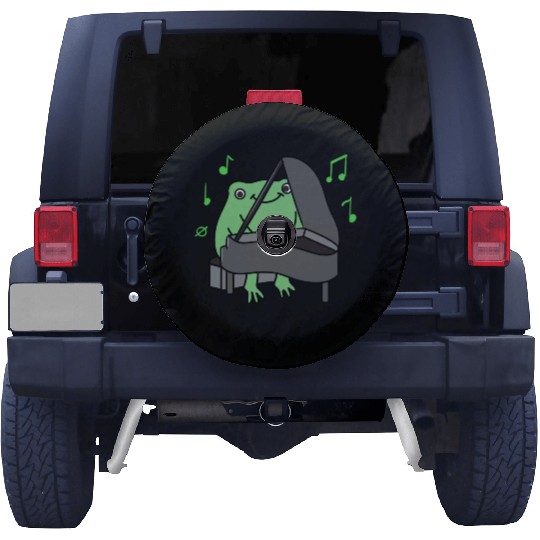 Frog Playing Piano For Piano Player Spare Tire Covers