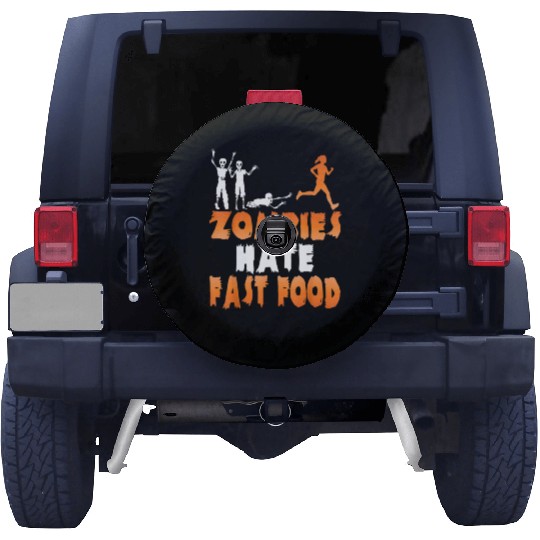 Zombies Hate Fast Food Funny Halloween Running Spare Tire Covers