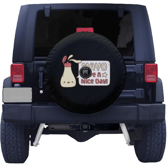 Mayo Have A Nice Day Cute Greeting Doodle Spare Tire Covers