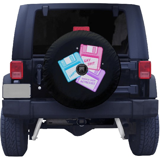 Queer floppy disks about gay shit and fanfiction Spare Tire Covers
