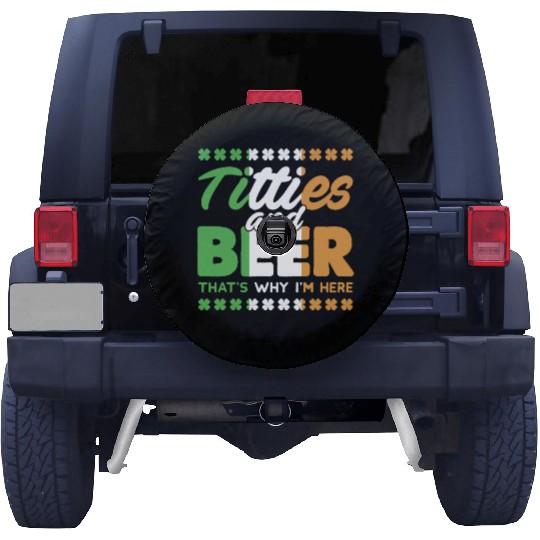 Funny St. Patricks Day Irish Titties And Beer Gift Spare Tire Covers