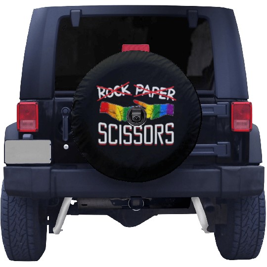 Rock Paper Scissors Lesbian LGBTQ Pride Spare Tire Covers