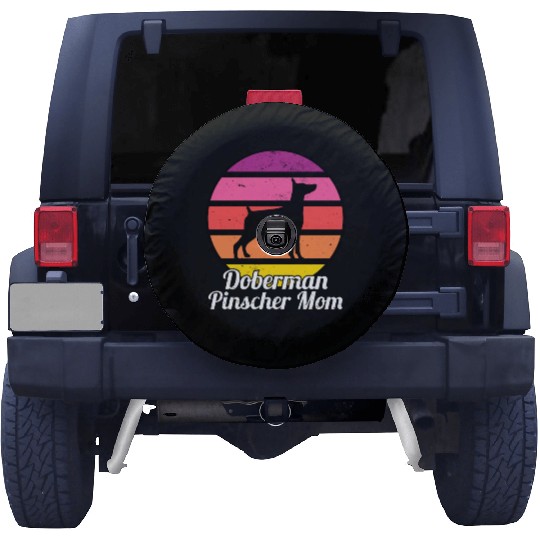 Doberman Pinscher Mom I Retro MinPin Mom Spare Tire Covers