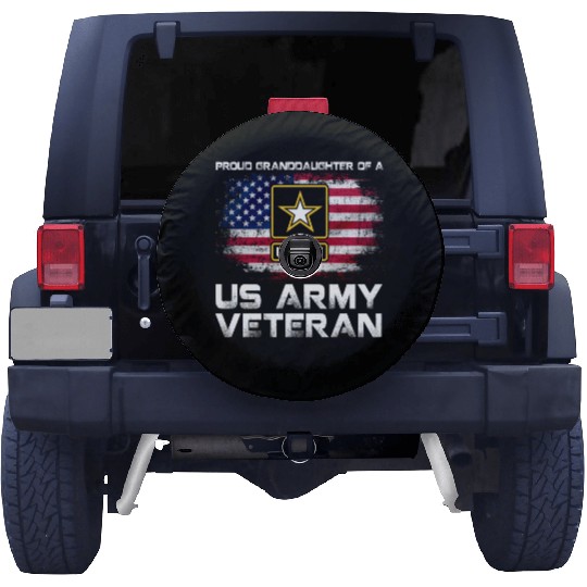 Proud Granddaughter Of A Us Army Veteran Military Spare Tire Covers