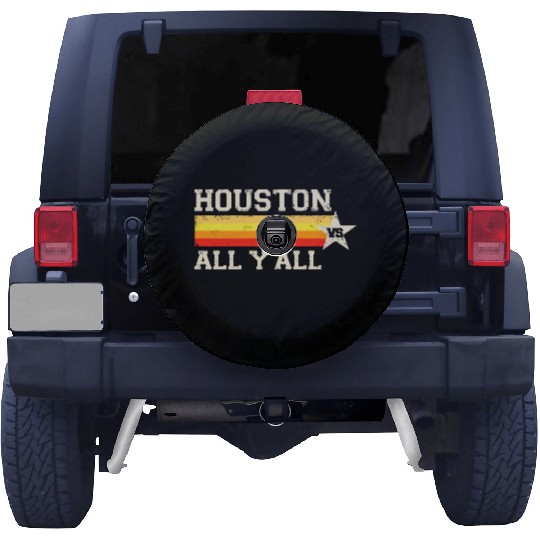 Houston vs All Y'all Vintage Stripe Texas Baseball Spare Tire Covers