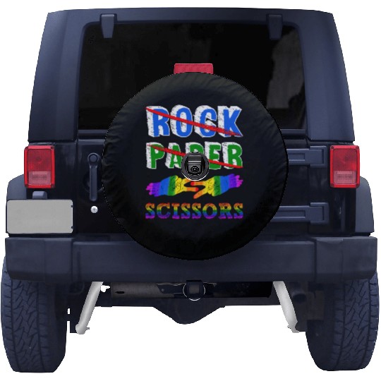 Rock Paper Scissors Lesbian Couple LGBTQ Pride Mon Spare Tire Covers