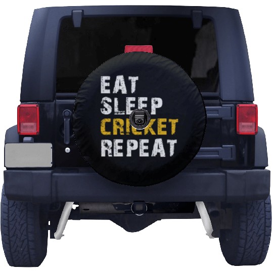 eat sleep cricket Spare Tire Covers