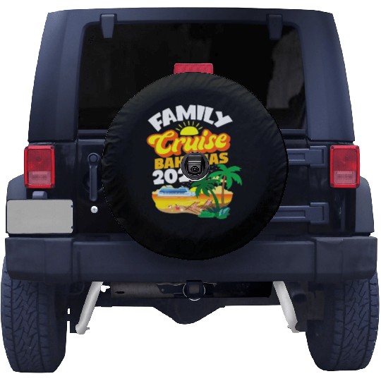 Family Cruise Bahamas Men Women Boys Girls Sailing Spare Tire Covers