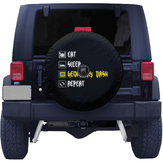 Eat sleep geometry dash repeat retro Jumper Repeat Spare Tire Covers