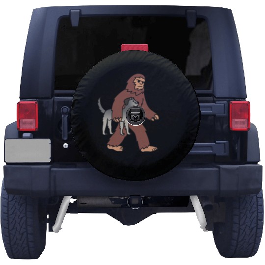 Bigfoot Sasquatch Walking Irish Wolfhound Spare Tire Covers