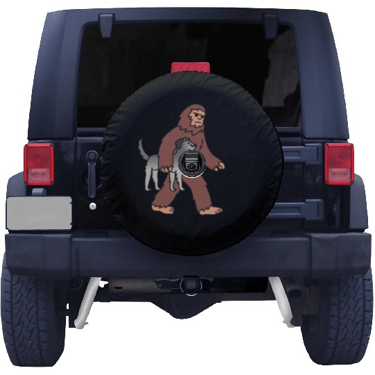 Bigfoot Sasquatch Walking Irish Wolfhound Spare Tire Covers