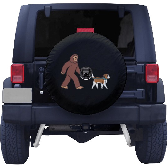 Bigfoot Sasquatch Walking Saint Bernard Spare Tire Covers