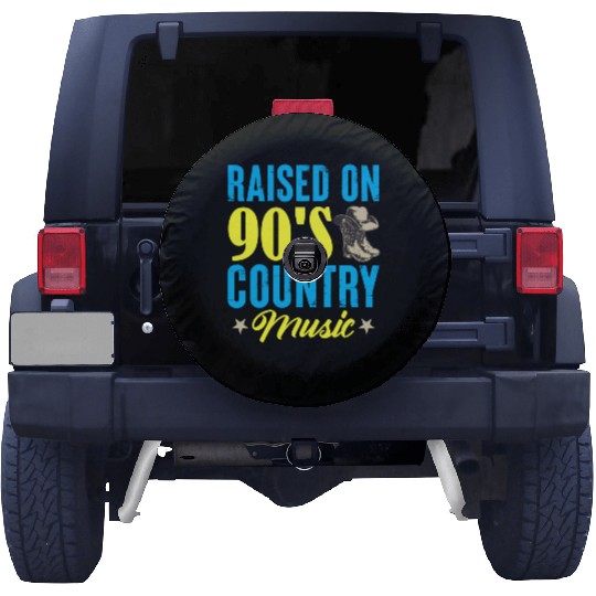 Raised On 90's Country Music Cowboy Cowgirl Spare Tire Covers