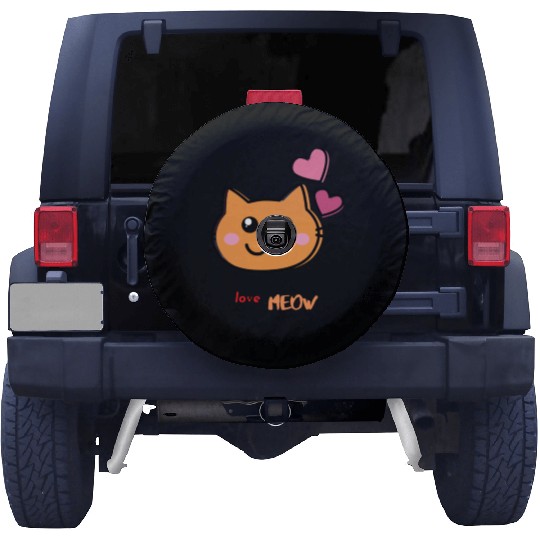 i love meow Spare Tire Covers