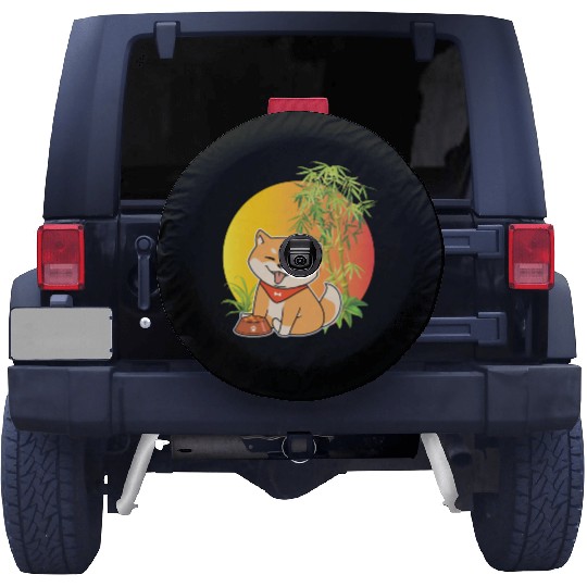 Shiba Inu Japanese Dog Breed Bamboo Plant Hunting Spare Tire Covers