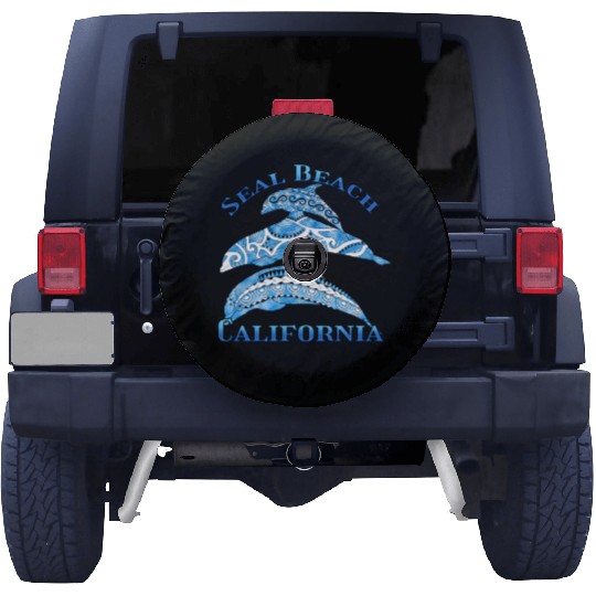 Seal Beach California Vacation Tribal Dolphins Spare Tire Covers
