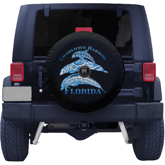 Charlotte Harbor Florida Vacation Tribal Dolphins Spare Tire Covers