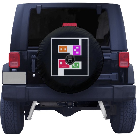 Geometric Cubes In Game - multi-sided cubes Spare Tire Covers
