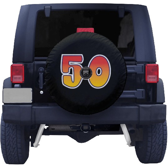 Number 50 Red - Orange Design Spare Tire Covers