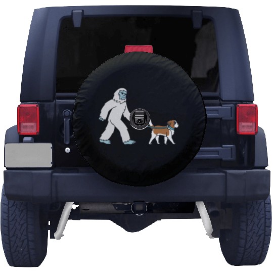 Bigfoot Sasquatch Walking Saint Bernard Spare Tire Covers