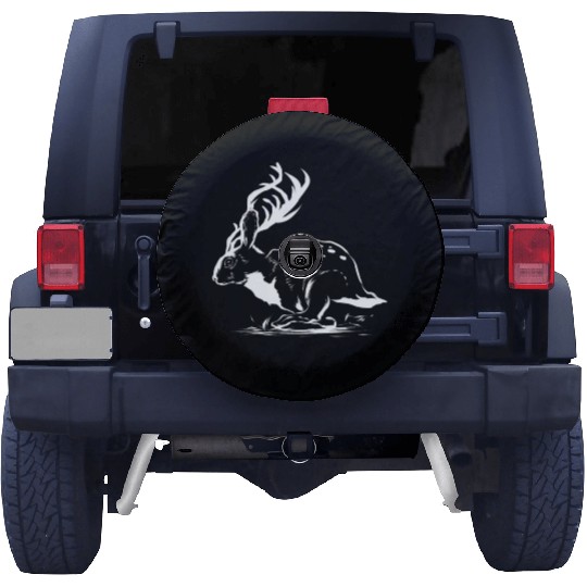Jackalope Head Gift Spare Tire Covers