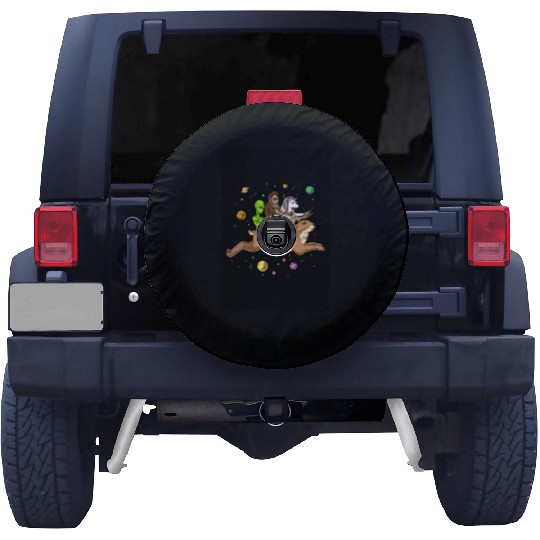 Alien Bigfoot Unicorn Riding Jackalope Spare Tire Covers