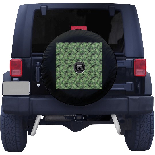 Watercolor Tropical Jungle Palm Leaves Spare Tire Covers