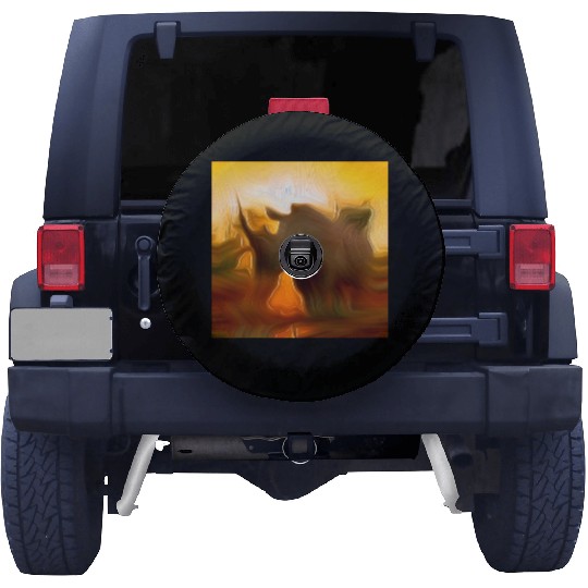 solo rhino digital art abstract painting Spare Tire Covers