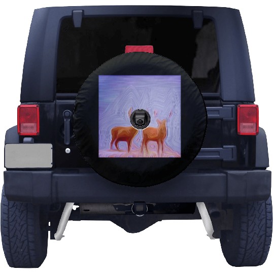 too deer digital art abstract painting Spare Tire Covers
