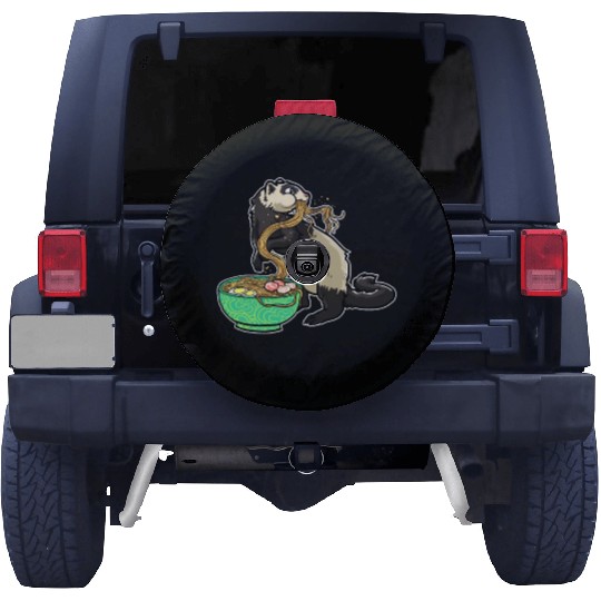 Japanese Noodles Kawaii Ramen Bowl Ferret Spare Tire Covers